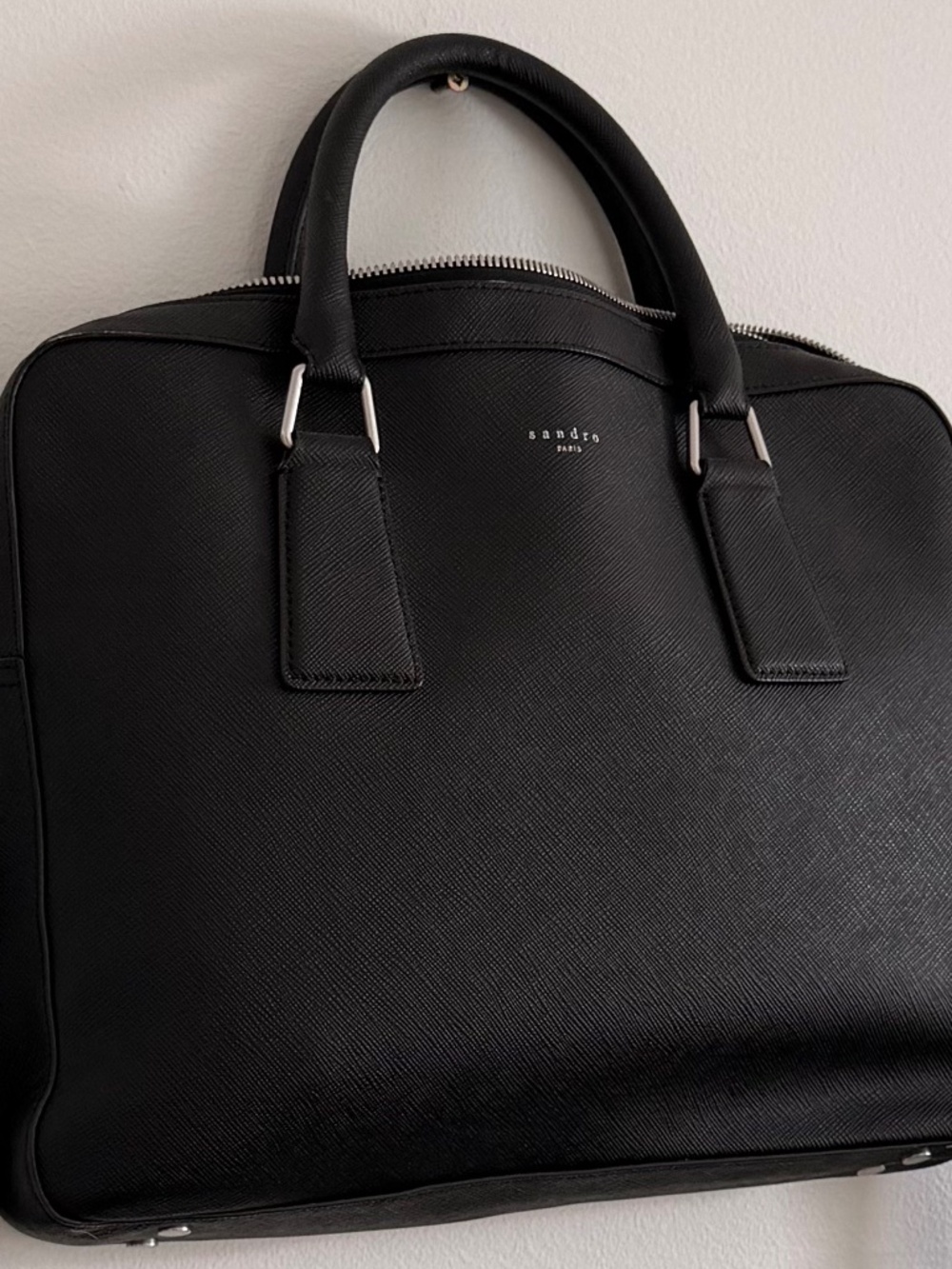 Sandro | RECONSTITUTED LEATHER BRIEFCASE - Picture 5 of 7